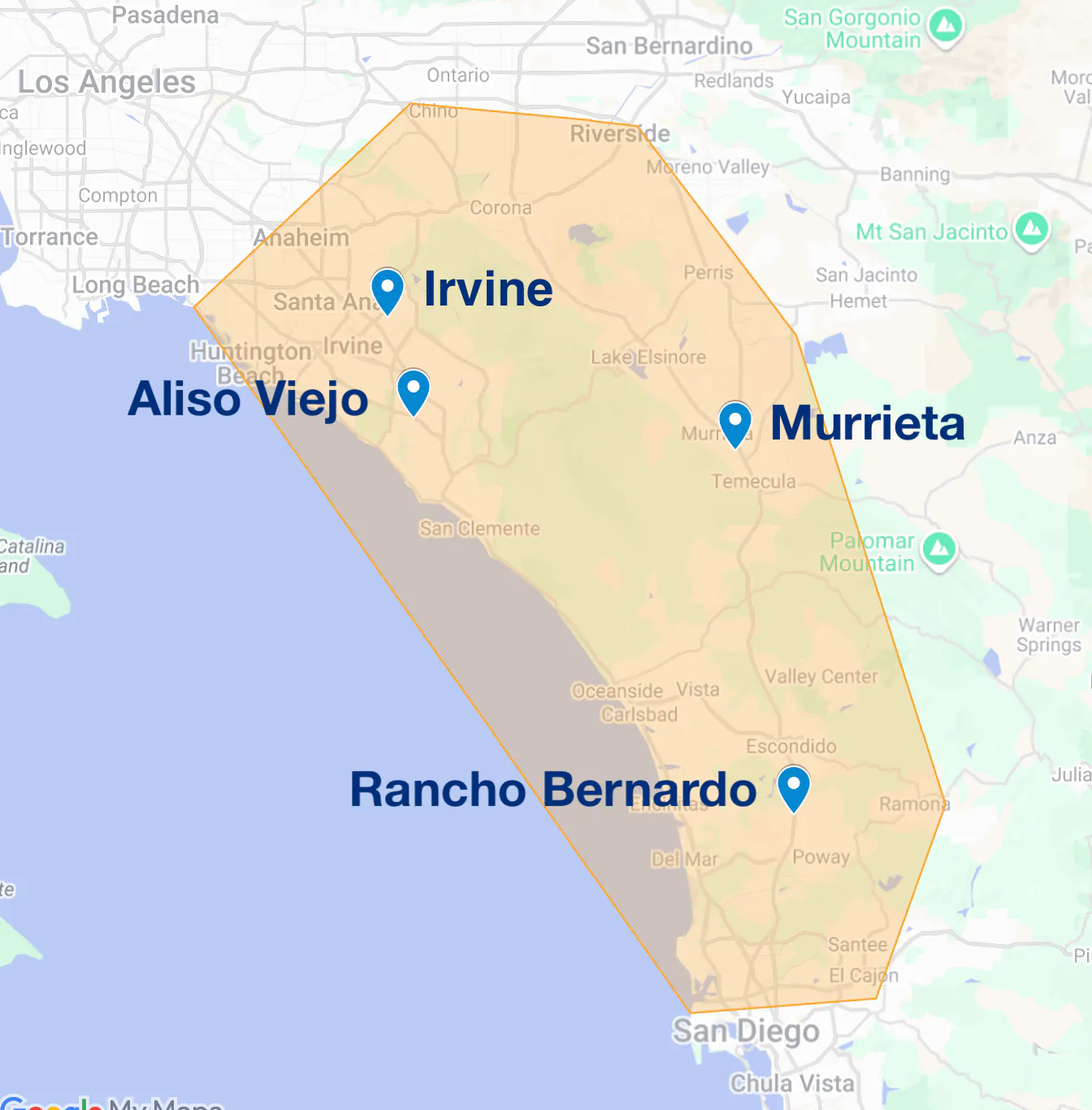 All Star Plumbing service area map