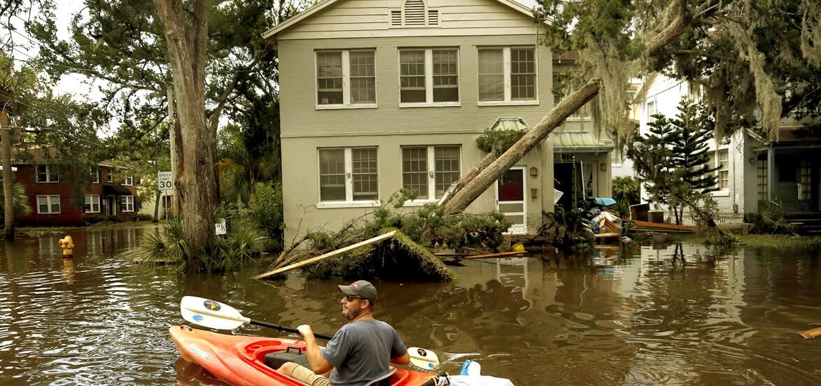 water damaged home